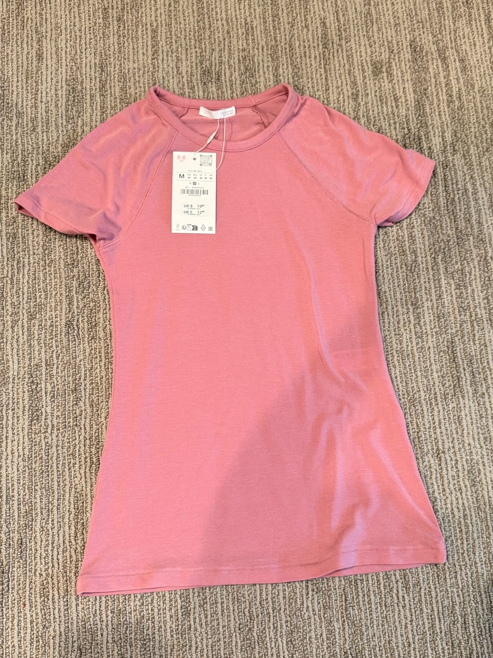 Zara Pink Short-Sleeve Crewneck Tee